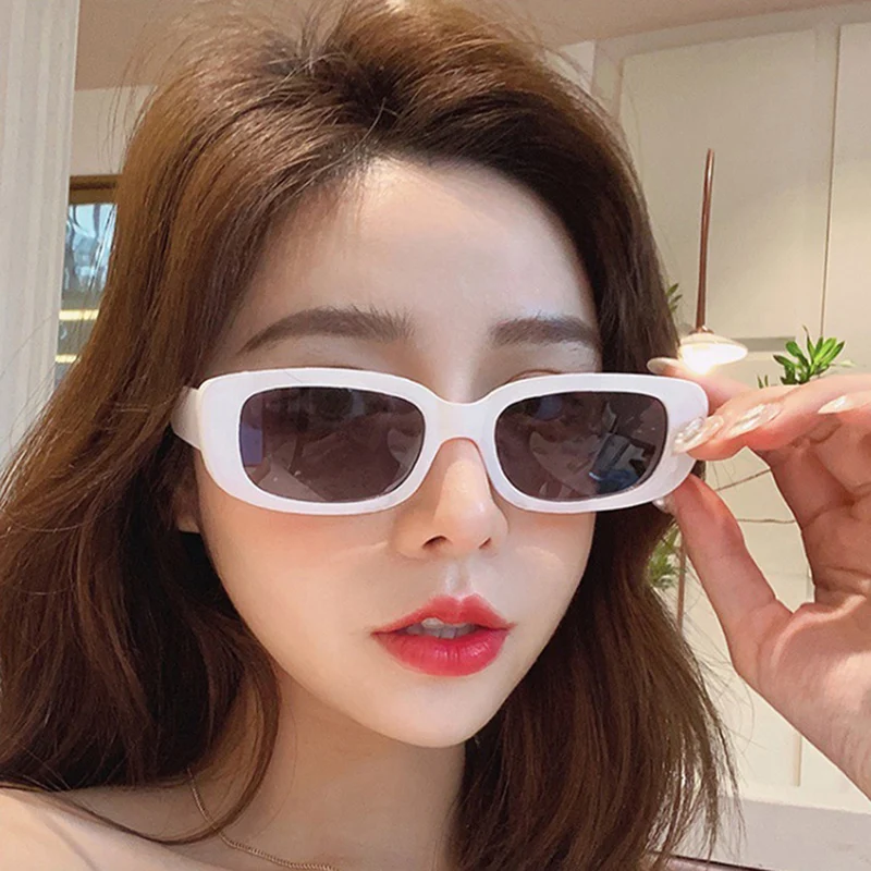 New Fashion Summer Vintage Small Square Frame Sunglasses UV400 For Women Retro Punk Rectangle Sun Glasses Eyewear Sun Shades