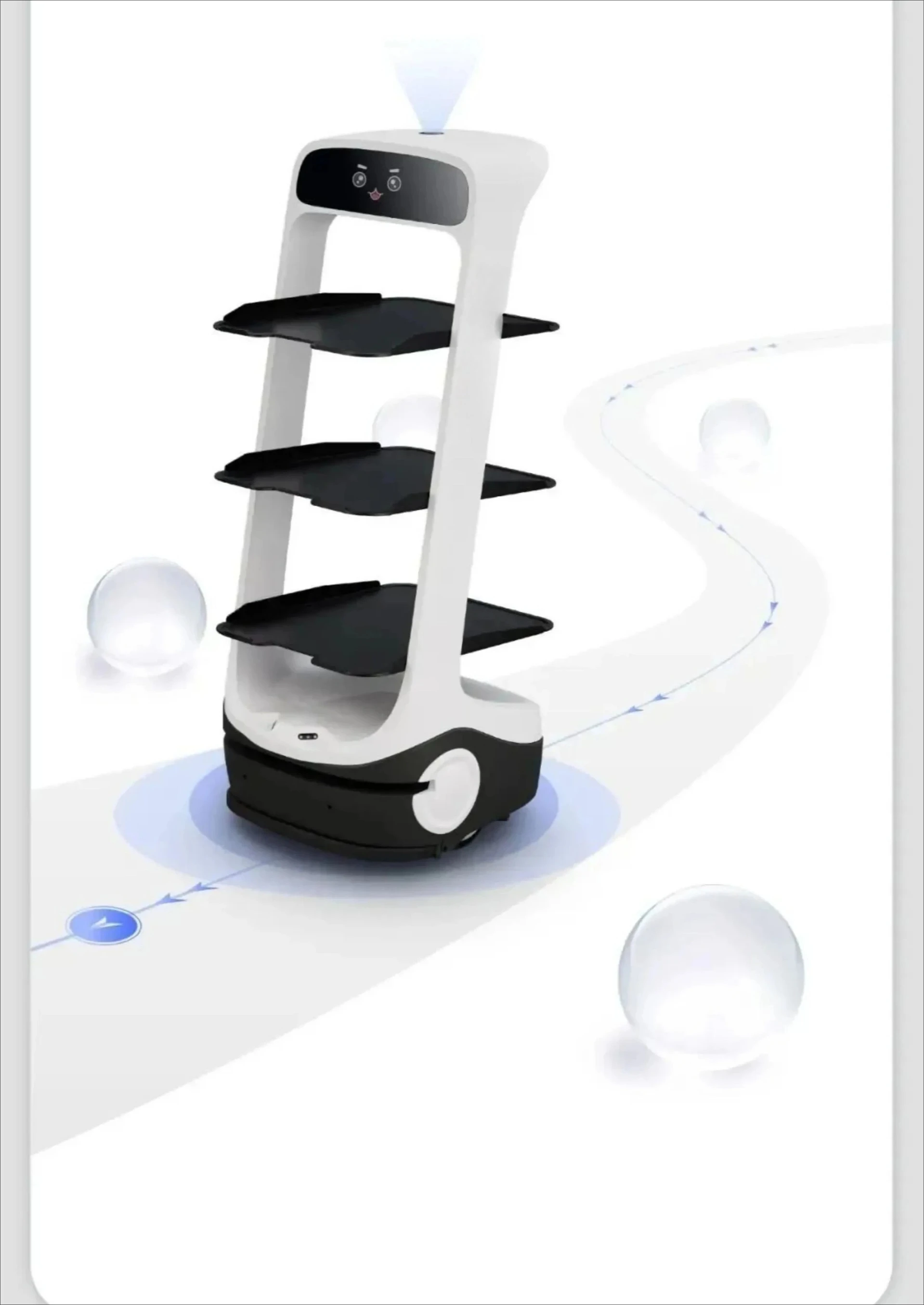 توصيل الطعام الذكي روبوت توصيل الطعام في المطاعم نادل الفندق يقدم توصيل الطعام الأوتوماتيكي بالكامل