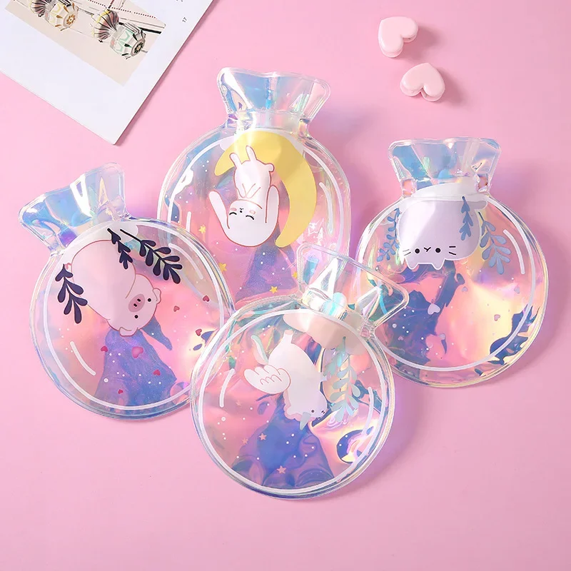 Cute Water Hot Water Bag Small Flush Portable Warm Water Bag Students Warm Baby Colorful Cartoon Girl Warm Hand Treasure
