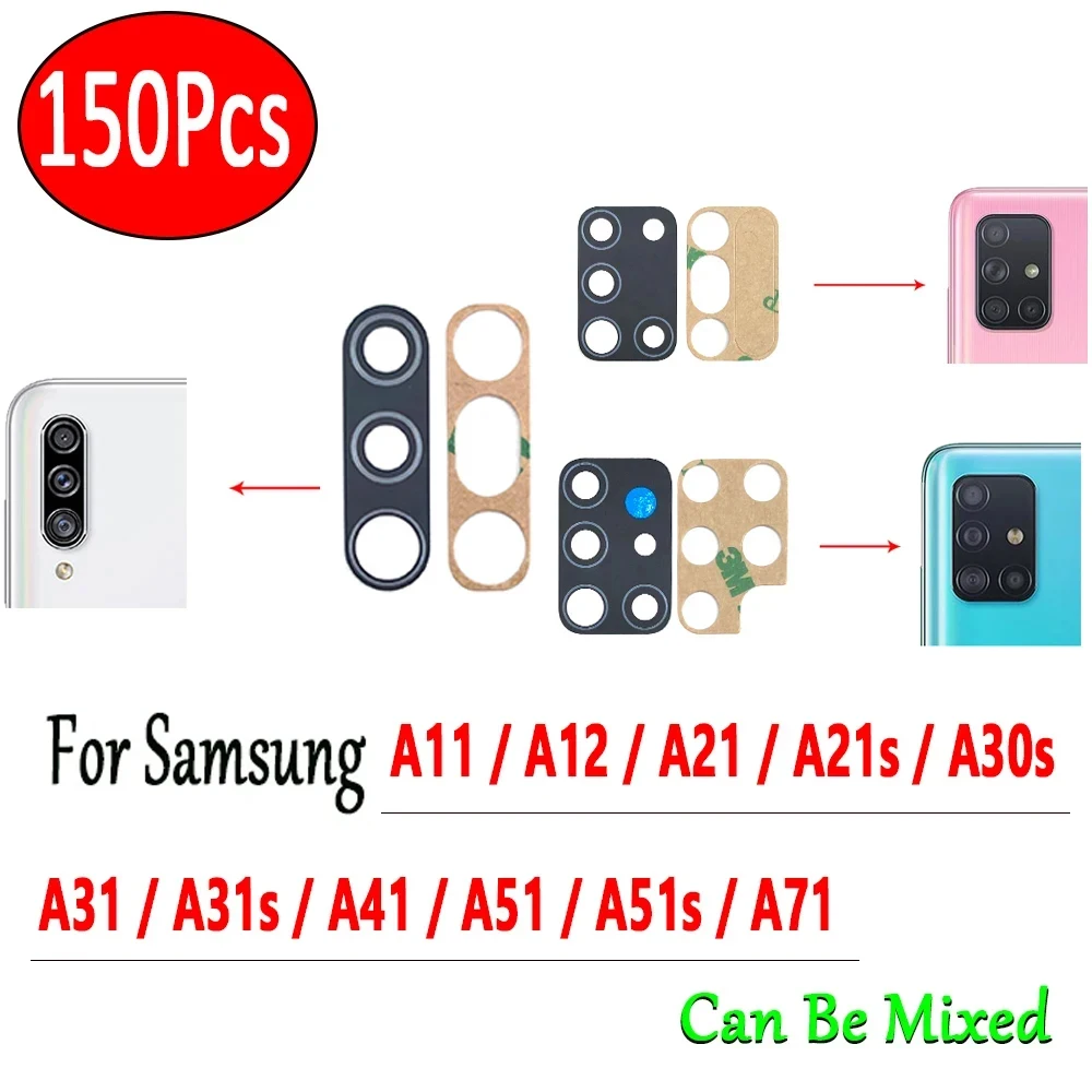 

150Pcs，For Samsung A71 A51 A51S A41 A31S A31 A30S A21S A21 Back Rear Camera Glass Lens with Adhesive Replacement Repair