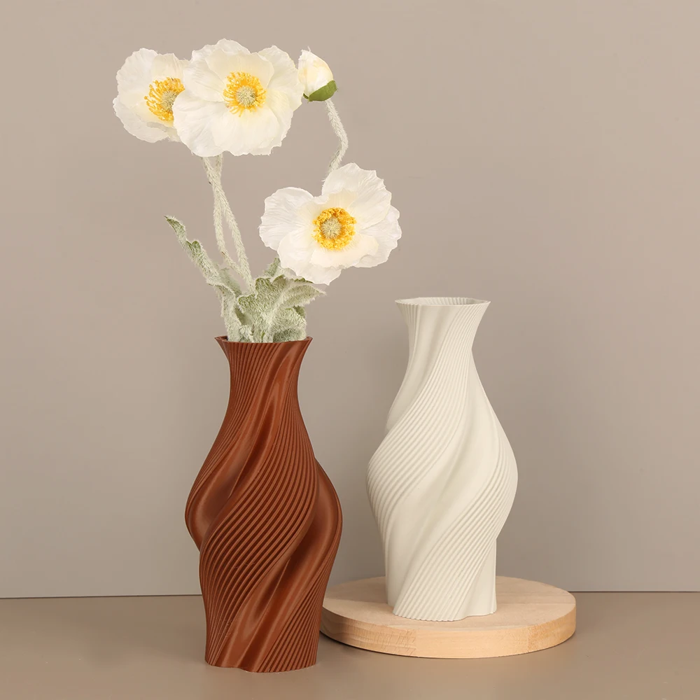Grenzüberschreitende, minimalistische, spiralförmige, dekorative Vase für frische, warme Heim-Desktop-Blumenszene