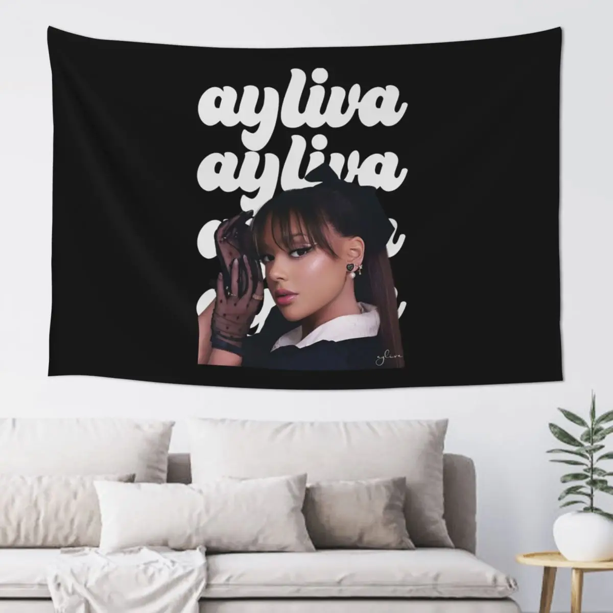 Pop Art Ayliva In Liebe Tapestry Hippie Wall Hanging Aesthetic Home Decoration Tapestries for Living Room Bedroom Dorm Room