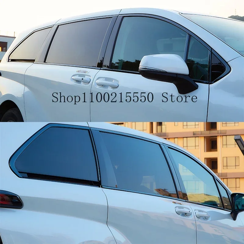 Car Accessories For Toyota Sienna 2021-2023Stainless steel Glossy black Exterior Window Molding Strip Sill side Cover Trim 18pcs