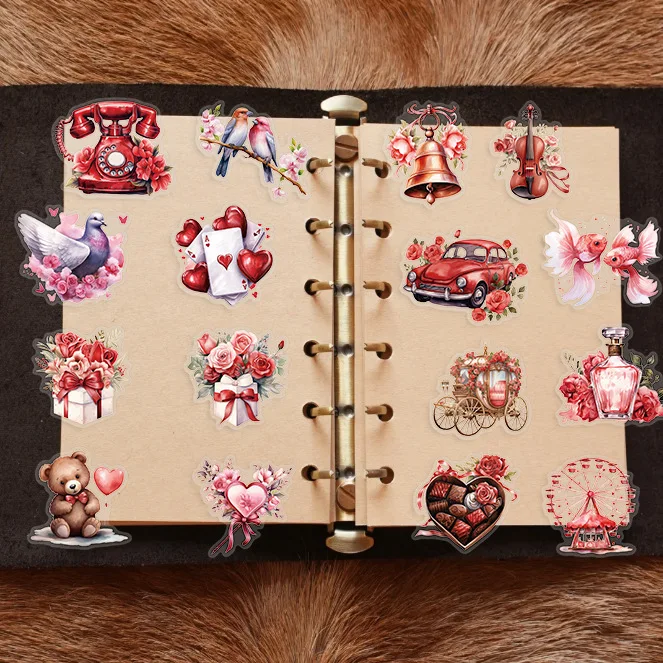 50Pcs Transparent Cartoon Confession Gift Sticker DIY Diary Phone Case Handmade Scrapbook Aesthetic Stickers image 2