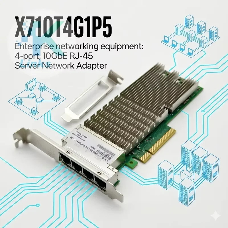 X710-T4 4 Port 10GbE RJ45 PCIe 3.0x8 Server Ethernet Adapter Network Interface Card NIC Wired LAN