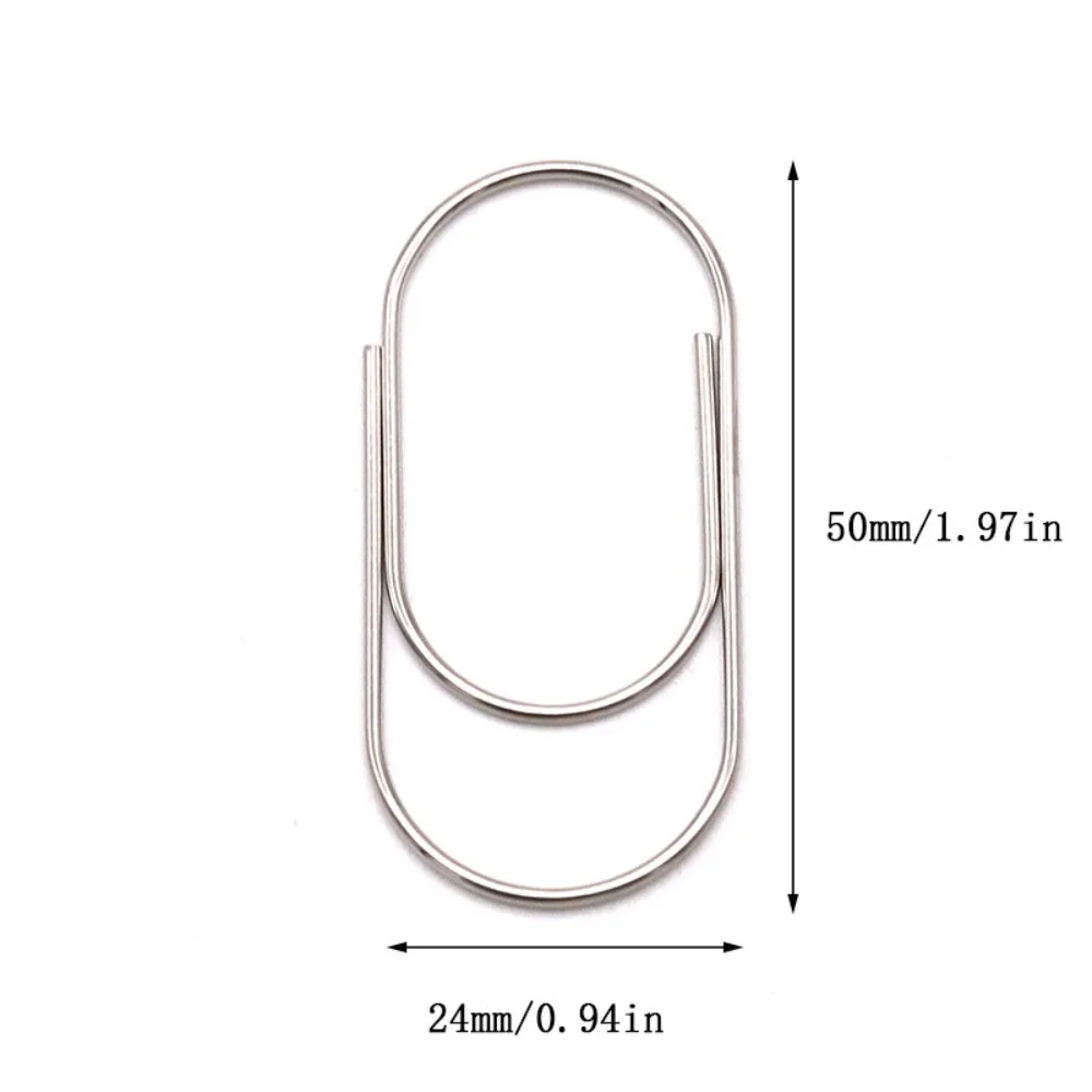 10pcs Stationery Large Wide Paper Clips Durable Simple Large Size Paper Clips Rose Gold 50mm Kawaii Photo Paper Clip Office Clip