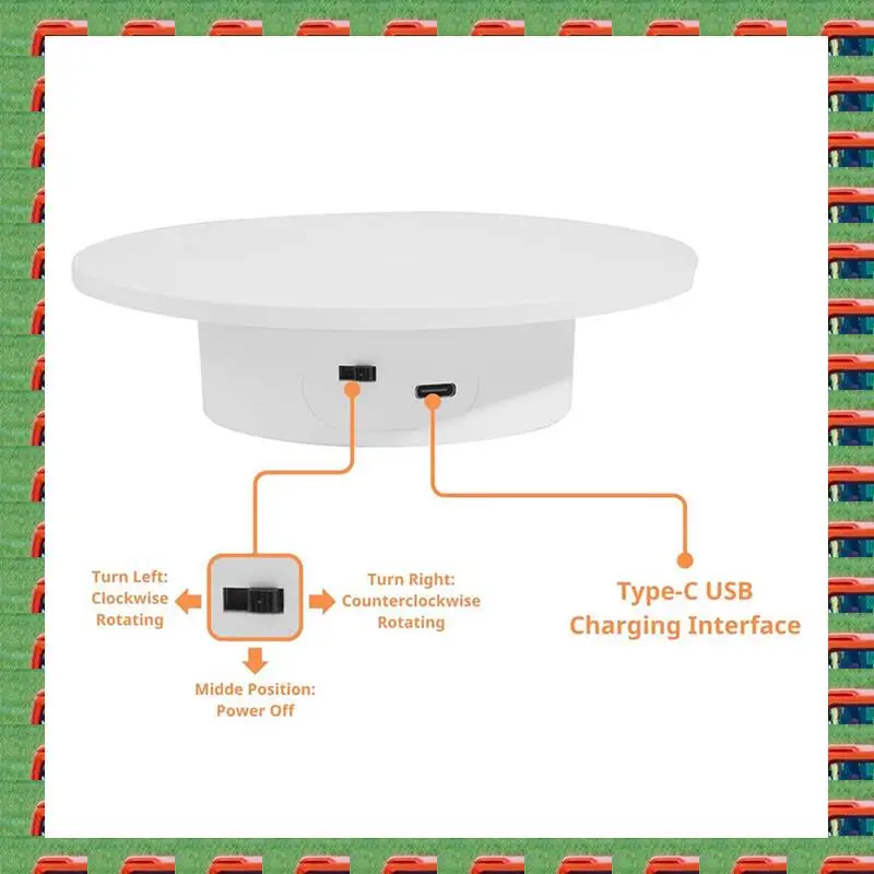 ABMO 2X Motorized Rotating Display Stand, 360 Electric Rotary Turntable Base Lazy Susan, Load-Bearing 11Lbs, For Photography