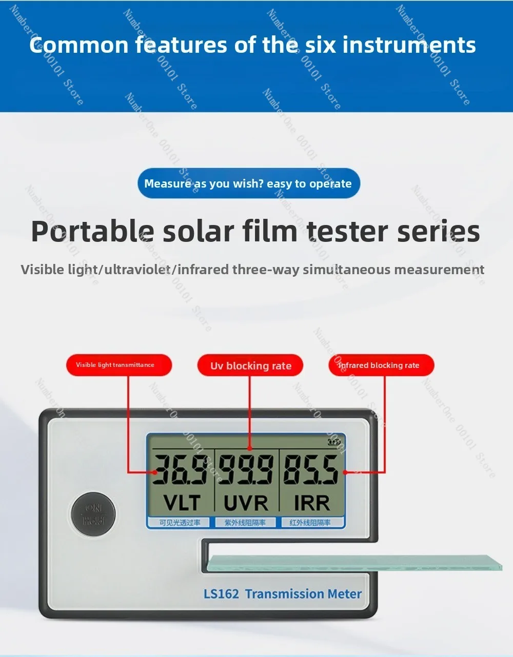 Solar film tester ls160a/162/163a car glass insulation explosion-proof film effect detector