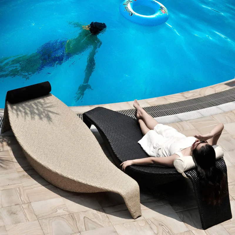 

Leisure rattan recliner bed courtyard fashion beach chair