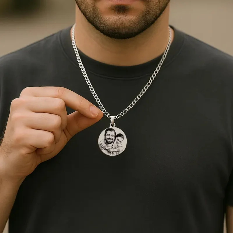 Unique Personalized Photo Necklace Gold Color Custom Portrait Personalized Picture Necklace for Women Men Christmas Gifts