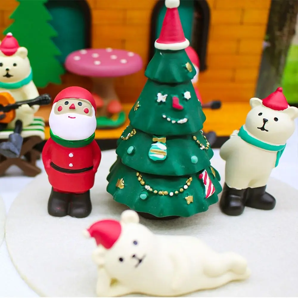 Kawaii Japan Zakka Christmas Figurine Cartoon Exquisite Resin Christmas Tree Ornament Romance Creative