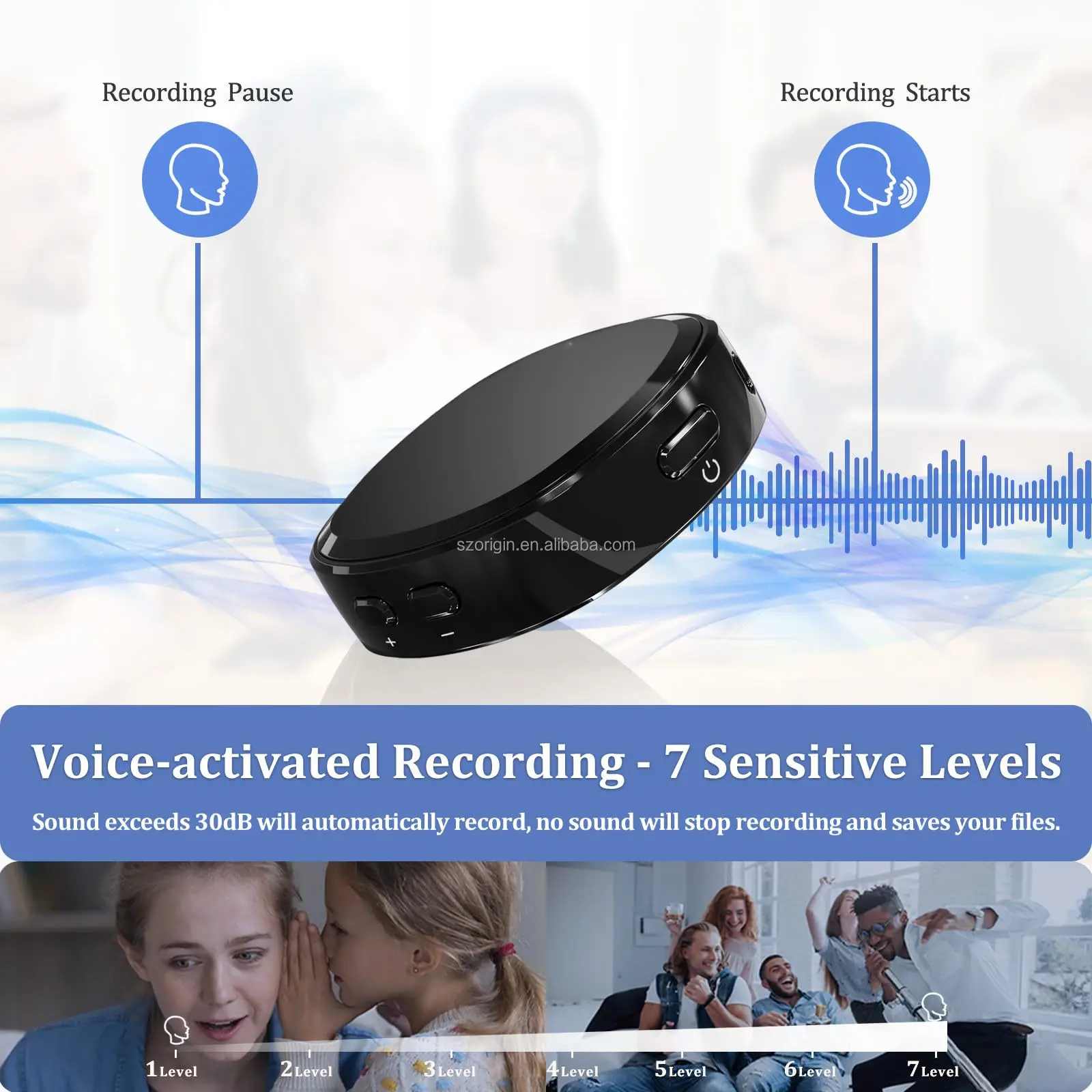 Oriteck OTG Z13 Audio Voice Activated Devices 200 Hours Recording Mini Digital Long Distance Digital Voice Recorders