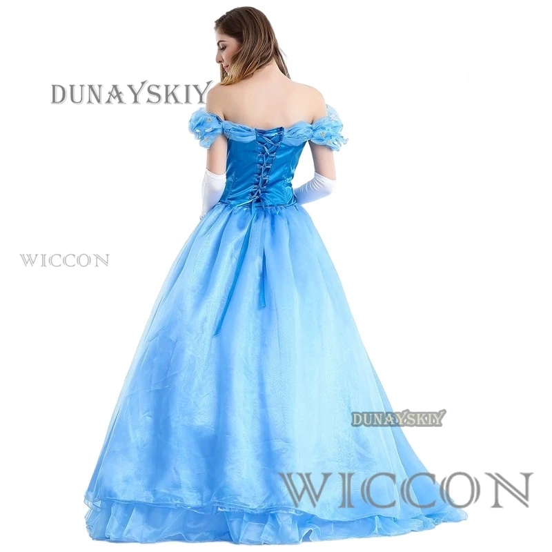 Cindy Cosplay Adult Blue Cindy Girl Princess Wedding Adult Custom Party Halloween Cosplay Carnival Cosplay Costume Gloves