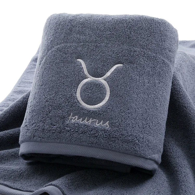 

Customized Embroidery With Constellation 100% Cotton Bath Towel Monogrammed Washcloth High Quality Towel Set Gifts