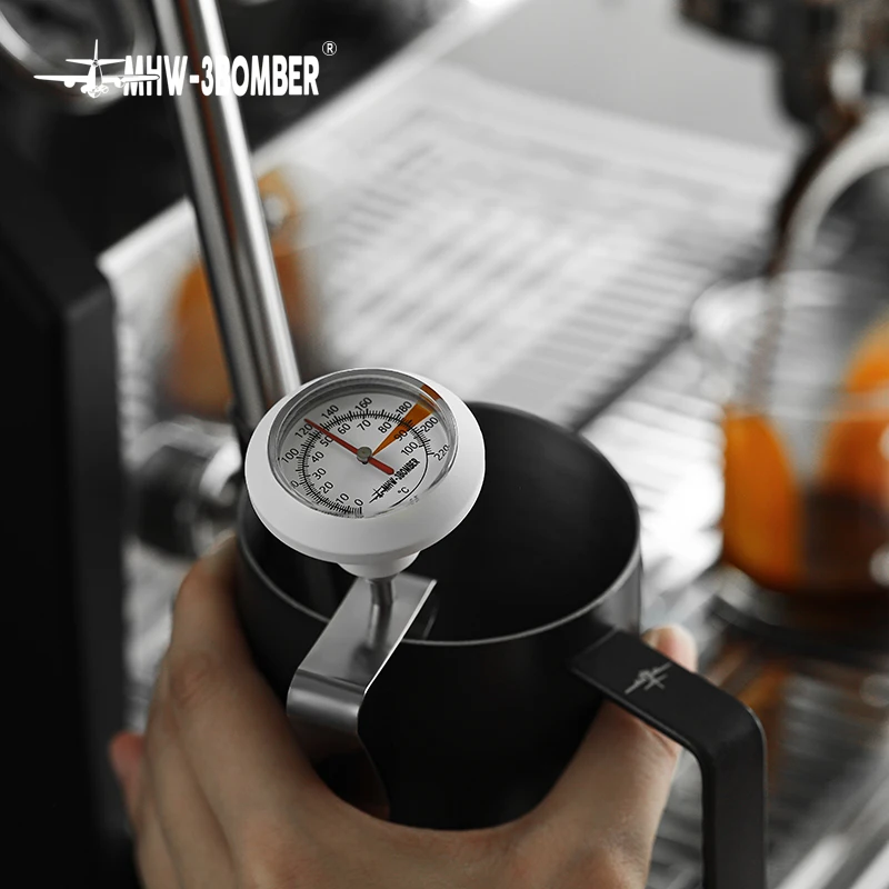 MHW-3BOMBER 0 to100℃ Dial Thermometer for Coffee Pot Milk Frothing Jug Professional Cafe KitchenTemperature Measuring Tools