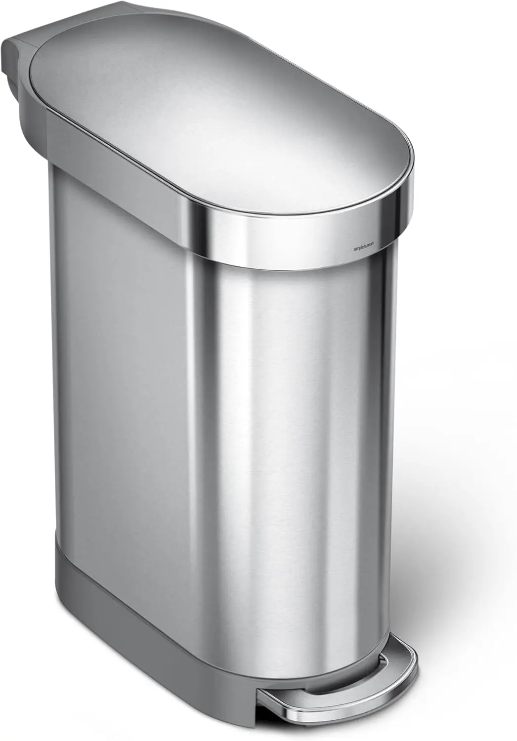 

simplehuman 45 Liter / 12 Gallon Slim Hands-Free Kitchen Step Trash Can, Brushed Stainless Steel