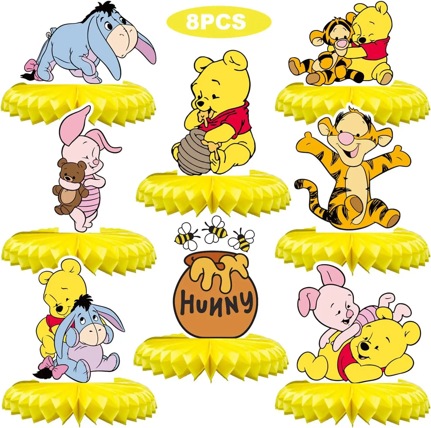 طاولة منبثقة ورقية على شكل قرص العسل من ديزني ويني ذا بوه للحفلات والمهرجانات وأعياد الميلاد وديكورات المشهد ودعائم الصور #6