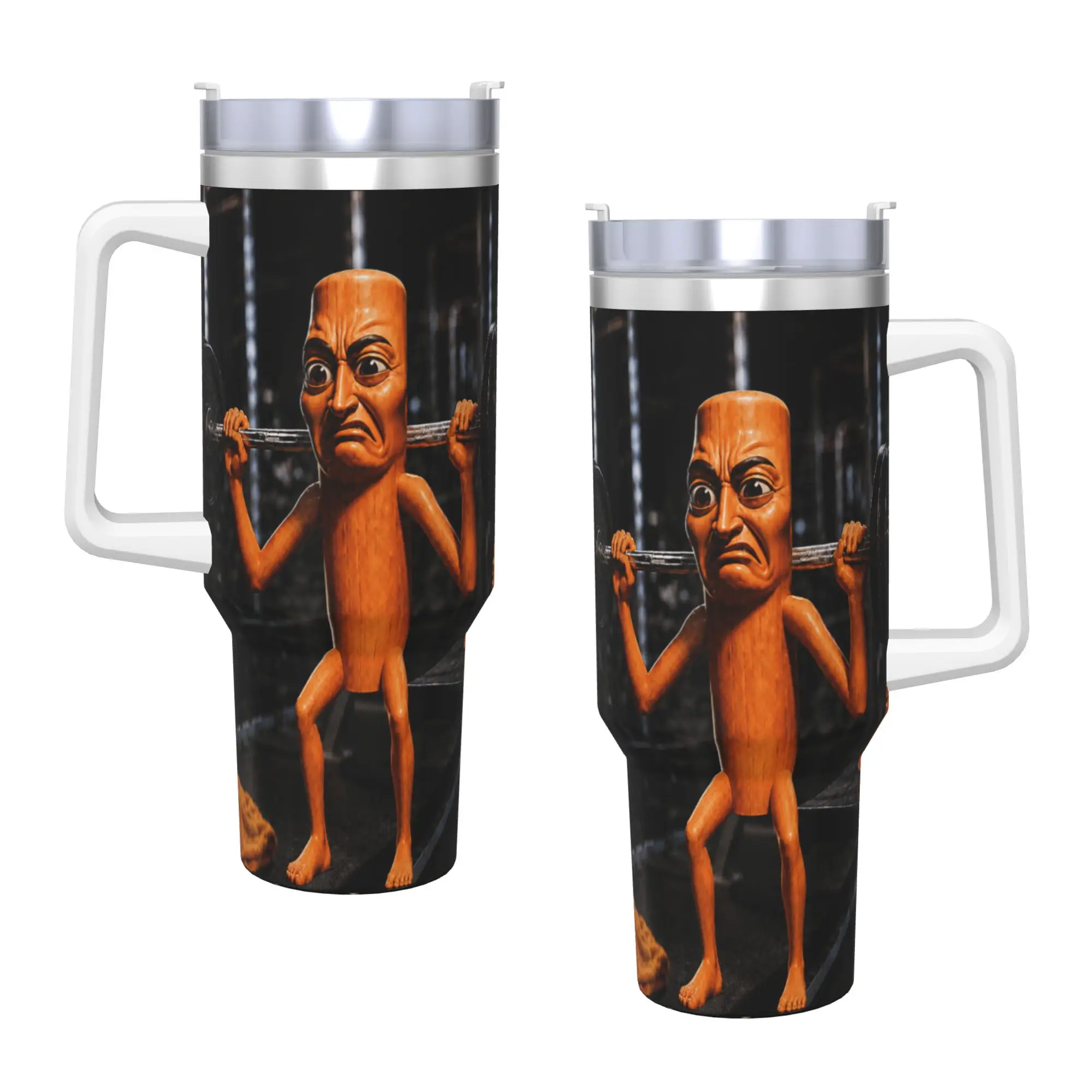 Disgusting Gym Tung Tung Sahur Workout Meme Humor Fitness Stainless Steel Tumbler Travel Car Mugs Coffee Mug Tea Water Bottle