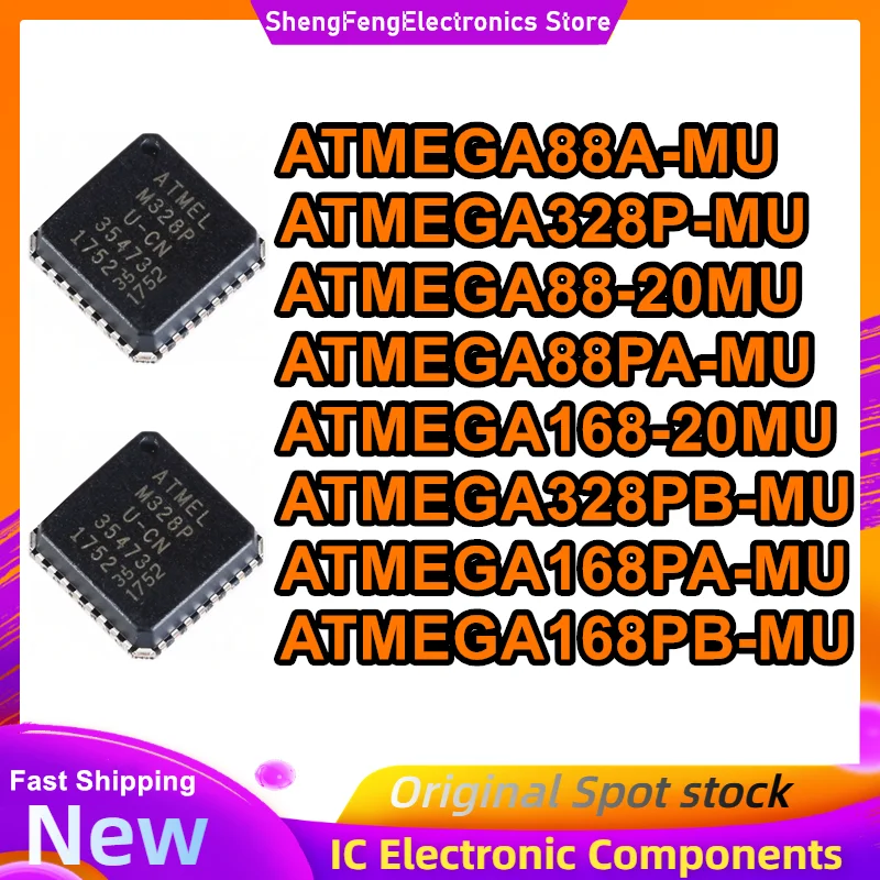 5PCS ATMEGA88A-MU ATMEGA328P-MU ATMEGA88-20MU ATMEGA88PA-MU ATMEGA168-20MU ATMEGA328PB-MU ATMEGA168PA-MU ATMEGA168PB-MU QFN New
