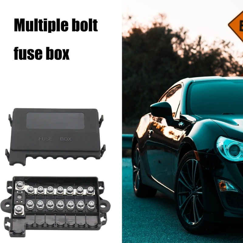 7 Way Car Midi Fuses Box Block Holder 15A～250A Fuses Holder Bolt On Fuses Type Power Distribution for Car Truck
