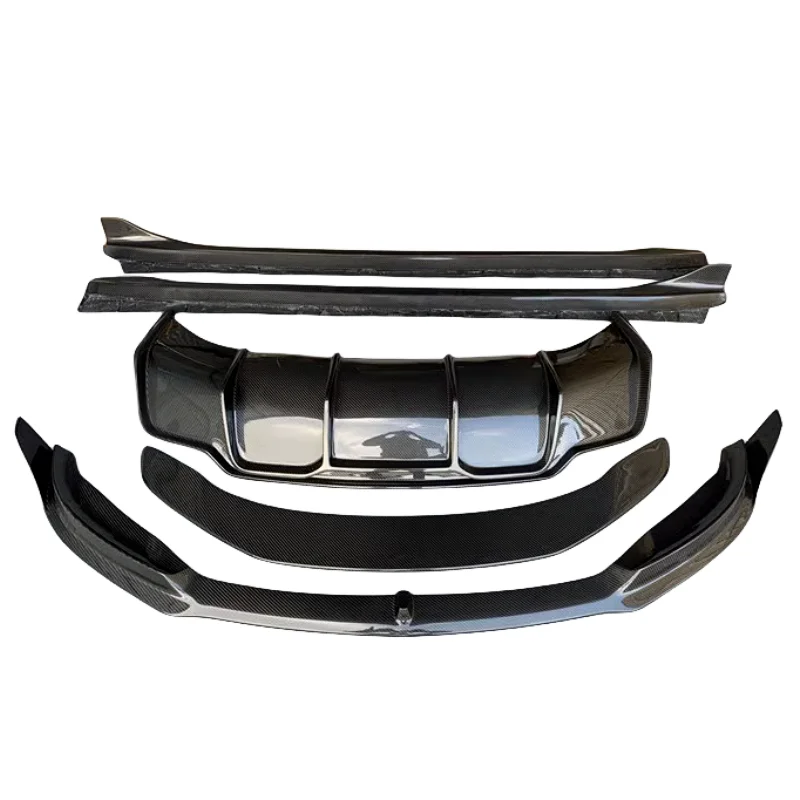 

High Quality Dry Carbon Fiber Body Kit for Teslas Model 3 V Style Front Lip Side Skirts Rear Diffuser Spoiler Body Kit