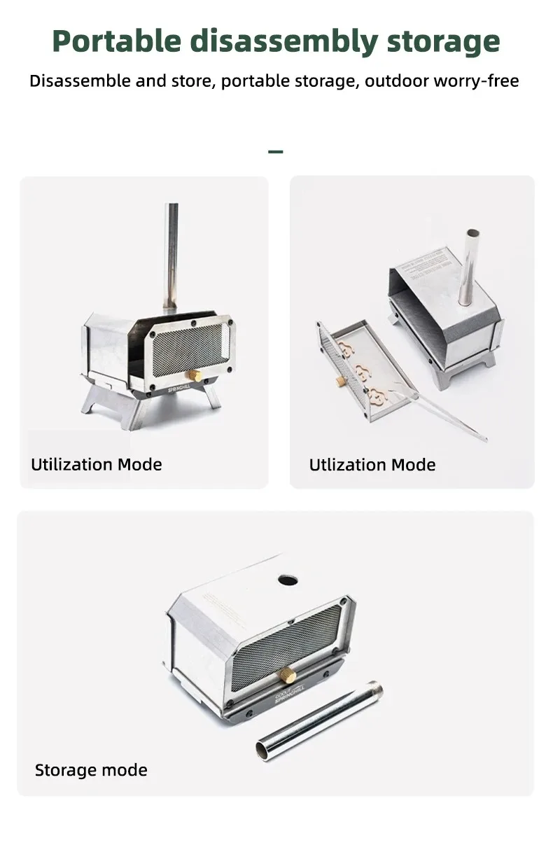 GOOUT STRINGHILL Mini-Holzofen für Outdoor-Camping, Räucherstäbchenhalter, Faltbarer Tragbarer Ofen, Desktop-Moskito-Räucherstäbchenbrenner für Zuhause – Detail 3
