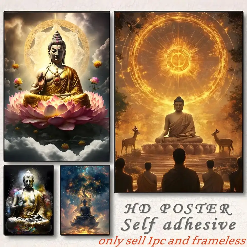 Zen-inspired Buddha Buddha Zen Poster Art painting with prints Home bedroom bar Outdoor places living room decoration gift