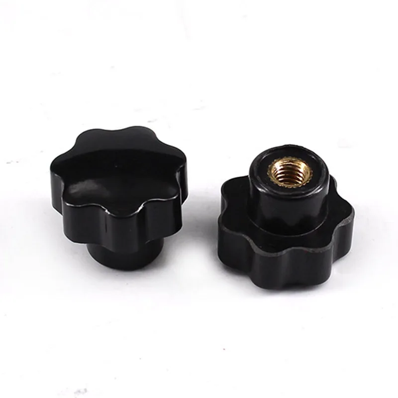 5pcs Female Thread Star Clamp Knob M5/M6/M8 Non Through Bakelite Mechanical Thumb Nut Black Clamping Knob Handles