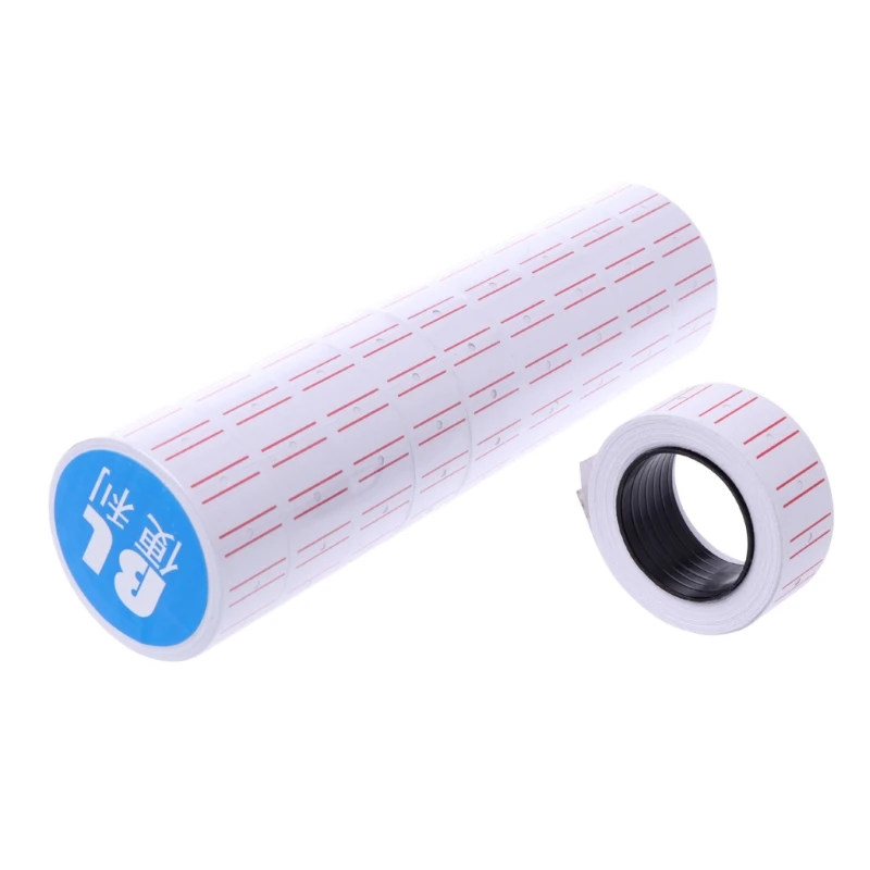 5000x Single Row White Two Red Lines Self-adhesive Coding Paper Price Paper HXBA