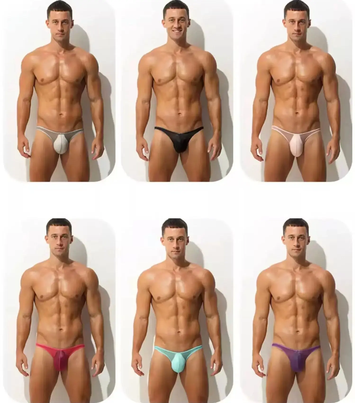 Unique Underwear men's briefs low waisted ultra-thin ice silk 50g fully transparent personalized and tight fitting