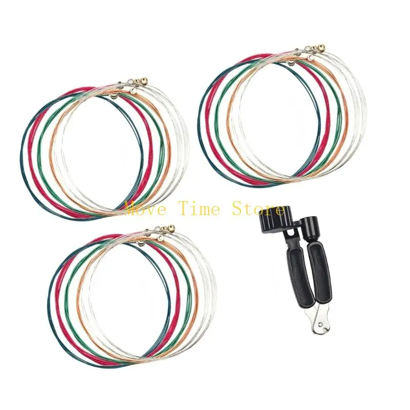 92ME Durability Acoustic Guitar Strings Includes Multifunctional String Winder Convenient String Replacement Tool