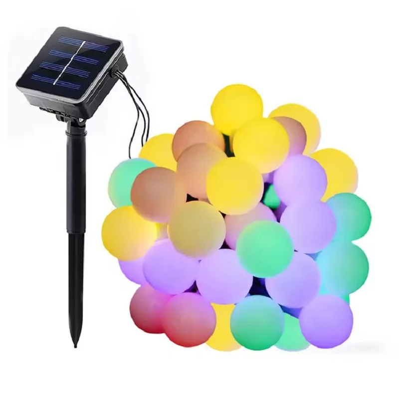 Frosted Globe Solar String Lights 100 LED IP65 Outdoor Fairy Light For Halloween Christmas 2024 Party Garden Decoration 8 Modes
