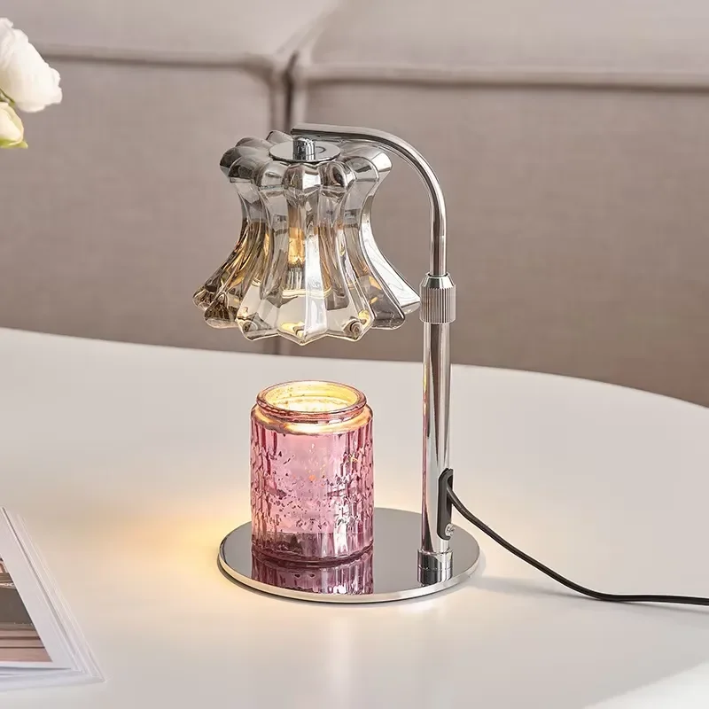 Retro Metal Candle Warmer Lamp with Timer for Home Decoration Brightness Fused Wax Heating Light Dining Table Ambient Glow