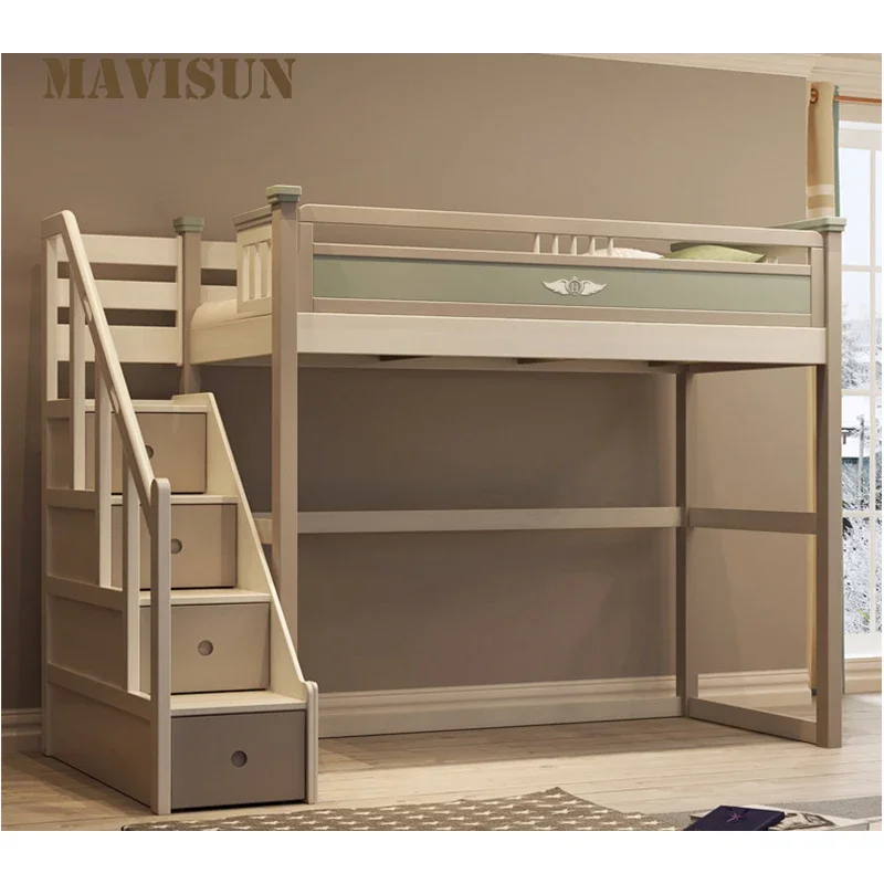 Small Apartment Hot Sale Nordic Wind Minimalist Household Solid Wood 1M bunk  With Solid Wood Frame room Furniture Set