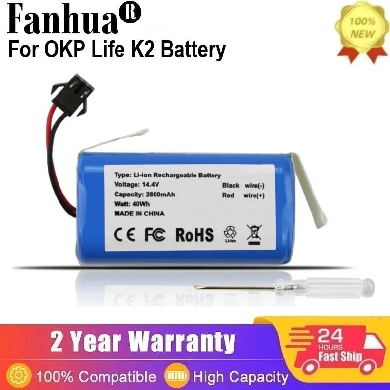 Batteria di ricambio agli ioni di litio da 14,4 V per aspirapolvere robot OKP Life K2 K3P K4 K5 K7 CMICR18650F8M7-4S1P