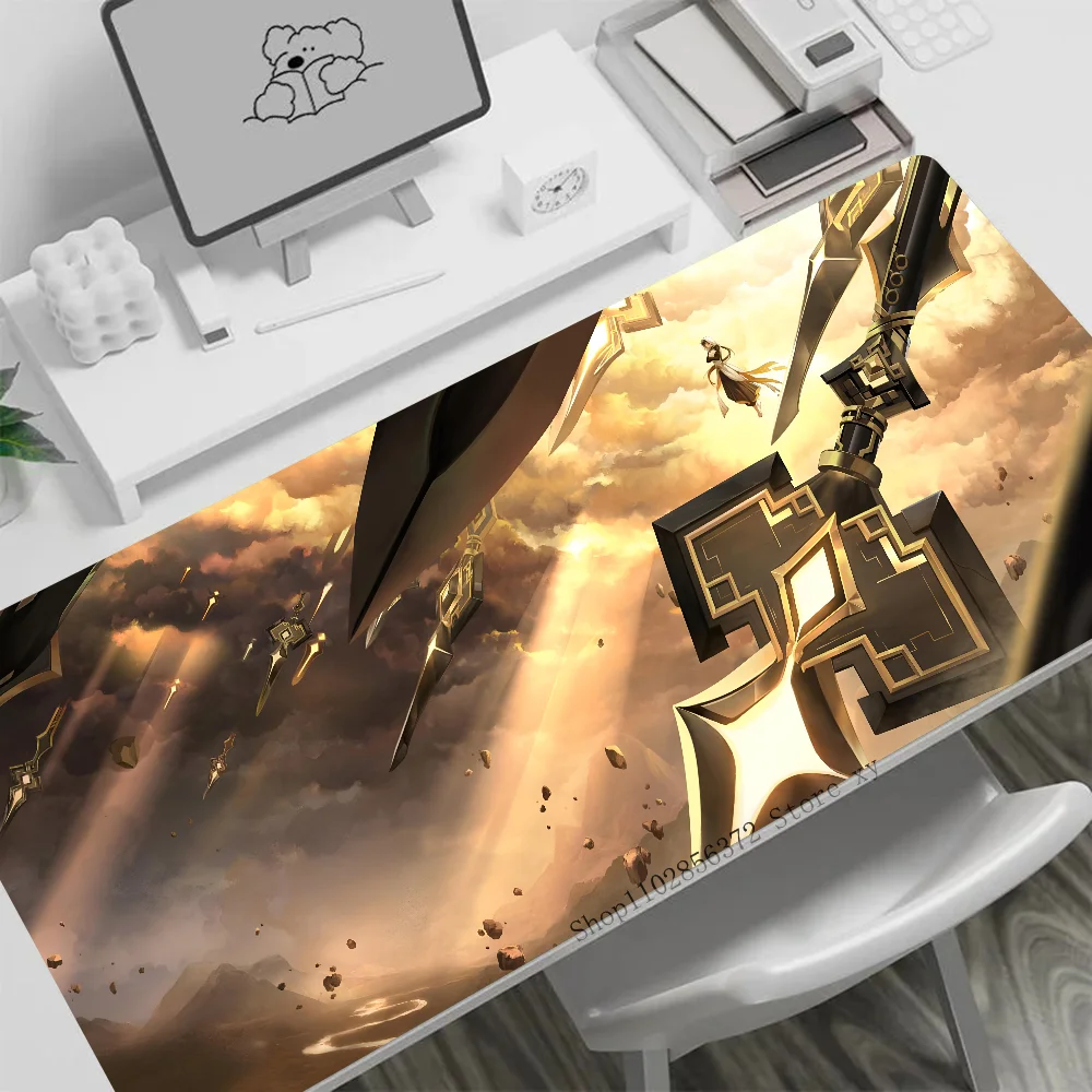 

Zhongli Genshin Impact Mousepad Large Gaming Mouse Pad LockEdge Thickened Computer Keyboard Table Desk Mat