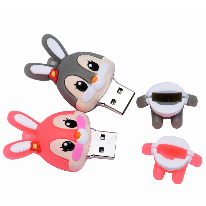 Lovely Rabbit USB Flash Drives 128GB Cute Memory Stick 64GB Real Capacity Pen Drive 32GB regali creativi per ragazze Pendrive 16GB