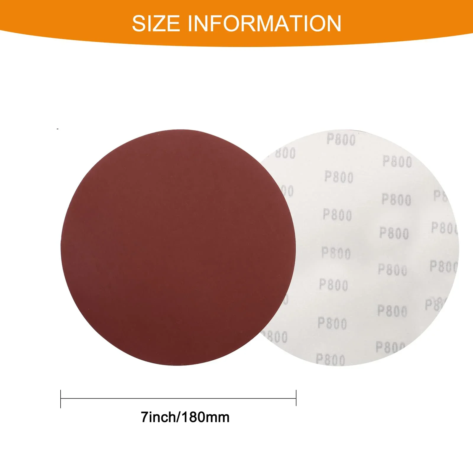 7 Inch Hook and Loop Sanding Paper Kit 50 Pcs Assorted Grit 60-240 Sander Paper for Random Orbit Grinding Drywall Sander