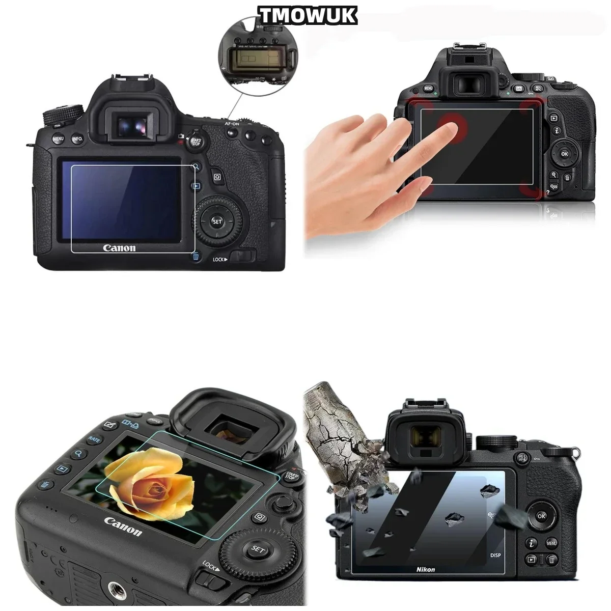 

For Canon 3000D 4000D HD Clear Anti-Scratch Tempered Glass Screen Protector 9H Hardness Camera LCD Film Cover