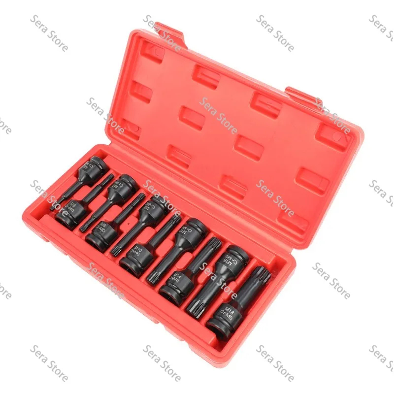 Suitable for 10pcs 1/2 Inch Drive Torx Star Bit Socket Sets  Socket  Set T30 T40 T45 T50 T55 T60 T70 T80 T90 T100