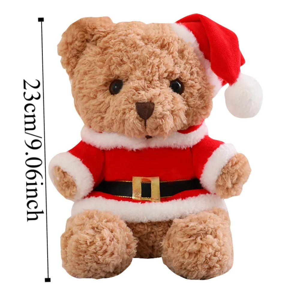 Lindo sombrero de Navidad oso de peluche de juguete vestir bufanda esponjosa oso Kawaii juguetes de peluche de dibujos animados oso suave muñeco de peluche suministros para fiestas