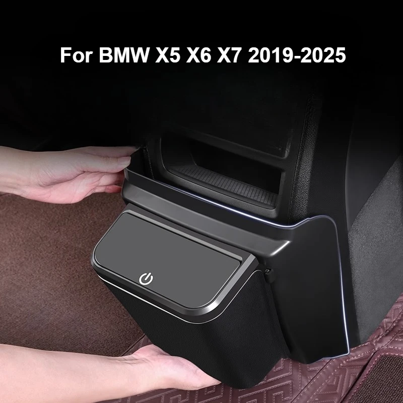 

Для BMW X5 X6 X7 2019-2025 Автомобильный мусорный бак ABS задний подлокотник ящик для хранения воздуховыпускной отверстие противоударная крышка аксессуары для интерьера