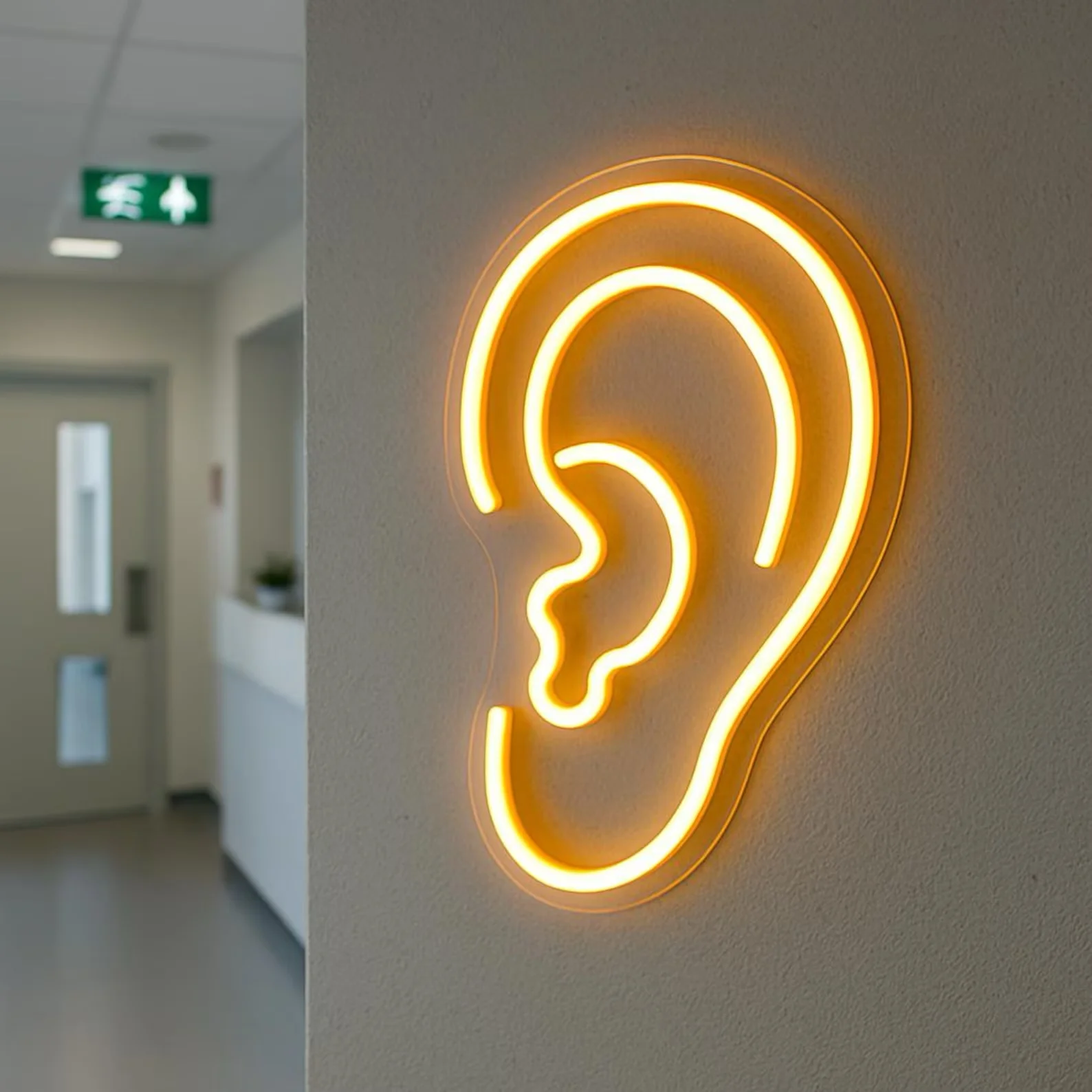 Ear Neon Sign, Human Ear LED Neon Light, Neon Decor for Audiologist, Clinic Office Neon Decor, Customized Ear Neon Sign