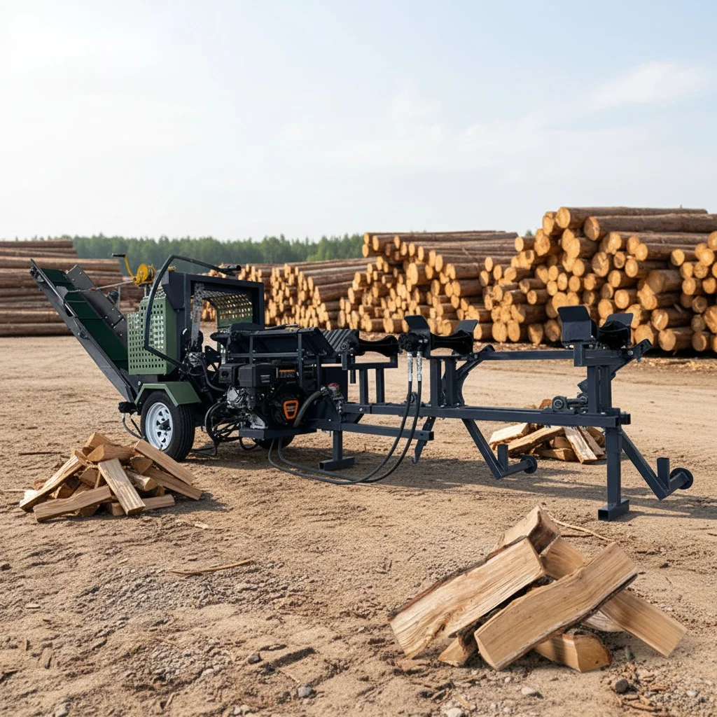 Heavy Duty 25T Diesel Hydraulic Firewood Processor Log Wood Splitter Machine Forestry Log Processing Machinery with CE