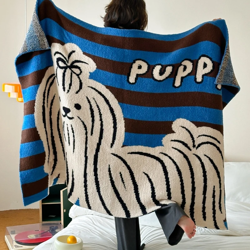 

2025 New Designer Original Multi-functional Knitted Half-edge Fleece Warm Blanket Thickened Blanket