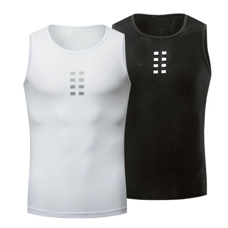 Sommer-Radtrikot Ärmellos Atmungsaktives Fahrrad-Unterhemd Schnelltrocknend Reflektierendes Rad-Baselayer