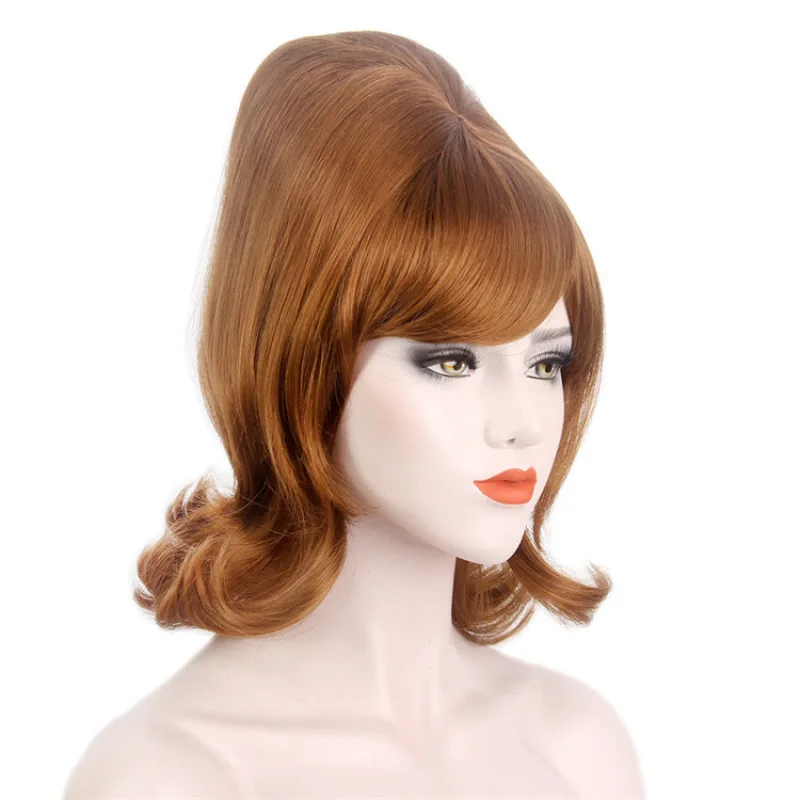 2024 Blonde Beehive 60s Wig Retro long Wigs for Women Adult 70s 80s Accessories Rocker Party Wig Halloween Costume Cosplay