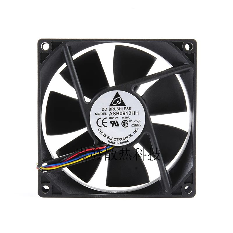 Delta Electronics ASB0912HH DC 12V 0.40A 90x90x25mm 4-Wire Server Cooling Fan