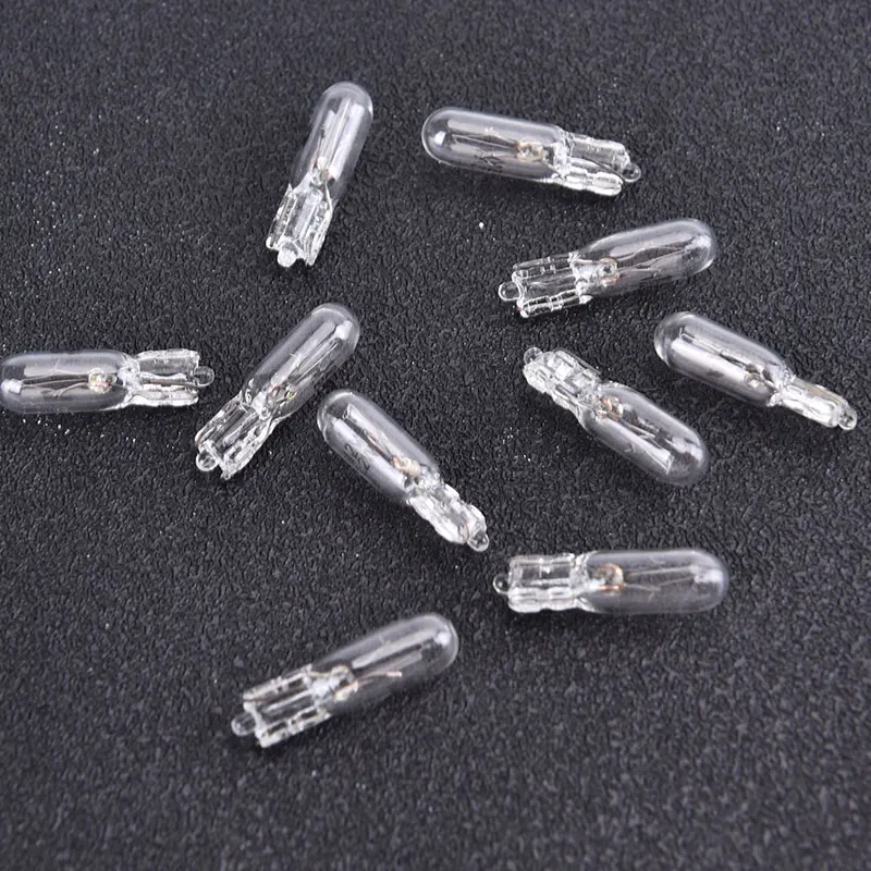 10Pcs T5 12V 1.2W Glass Light Bulb Dashboard Instrument Panel Indicator Lamp Long Life Auto Replacement