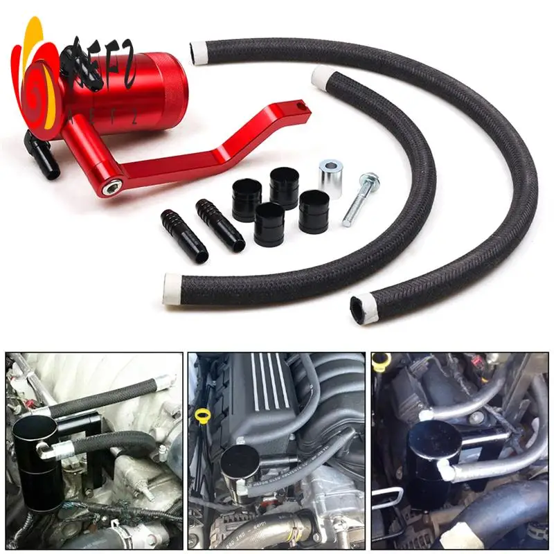 

AEF2-0.18L Aluminum Oil Catch Can Tank With Baffle Plate For Dodge Ram 1500 2500 3500 5.7L 6.4L HEMI 2009-2019